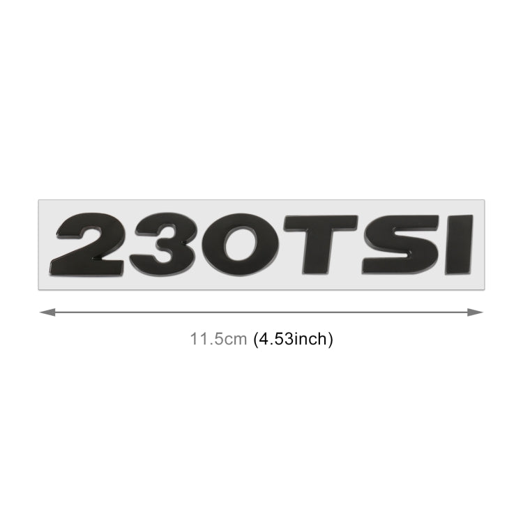 Car 230TSI Pattern 3D Metal Personalized Decorative Stickers, Size: 11.5x2.5x0.5cm (Black) - 3D Metal Sticker by buy2fix | Online Shopping UK | buy2fix