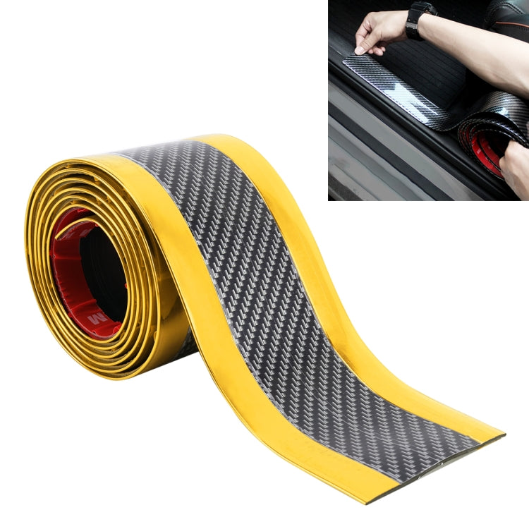 Universal Electroplate Carbon Fibre Car Door Threshold Decoration Strip Decorative Sticker, Size : 7CM x 2M(Gold) - Decorative Strip by buy2fix | Online Shopping UK | buy2fix