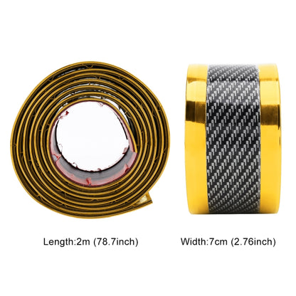 Universal Electroplate Carbon Fibre Car Door Threshold Decoration Strip Decorative Sticker, Size : 7CM x 2M(Gold) - Decorative Strip by buy2fix | Online Shopping UK | buy2fix