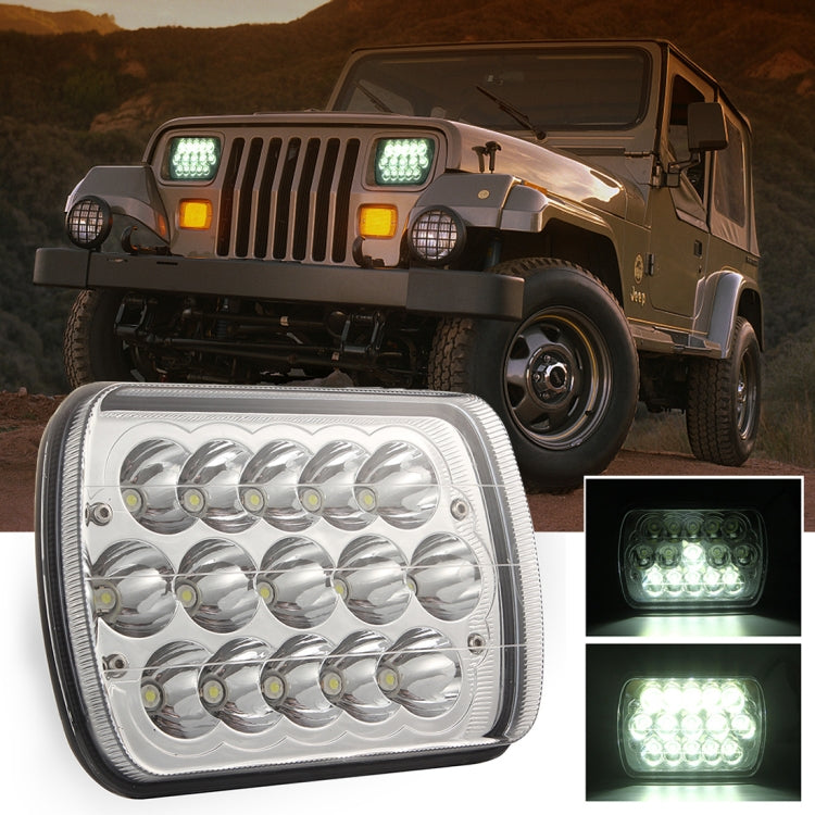 7 inch 5X7 H4 15W DC 9-30V 1500LM IP67 Car Truck Off-road Vehicle LED Work Lights / Headlight, with 15LEDs Lamps - Work Lights by buy2fix | Online Shopping UK | buy2fix