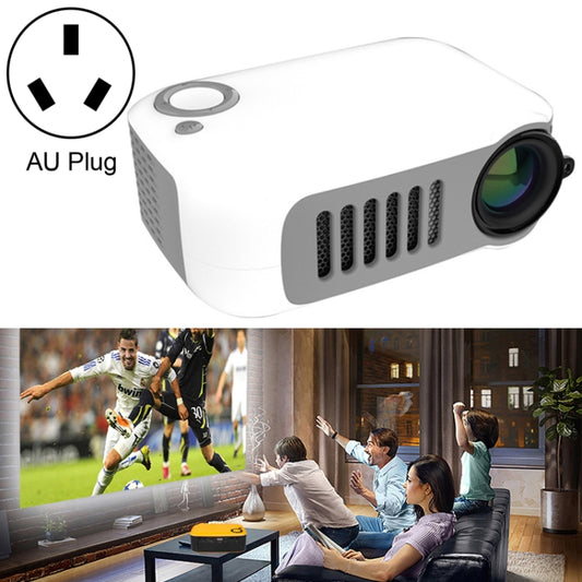 A2000 1080P Mini Portable Smart Projector Children Projector, AU Plug(White Grey) - Mini Projector by buy2fix | Online Shopping UK | buy2fix