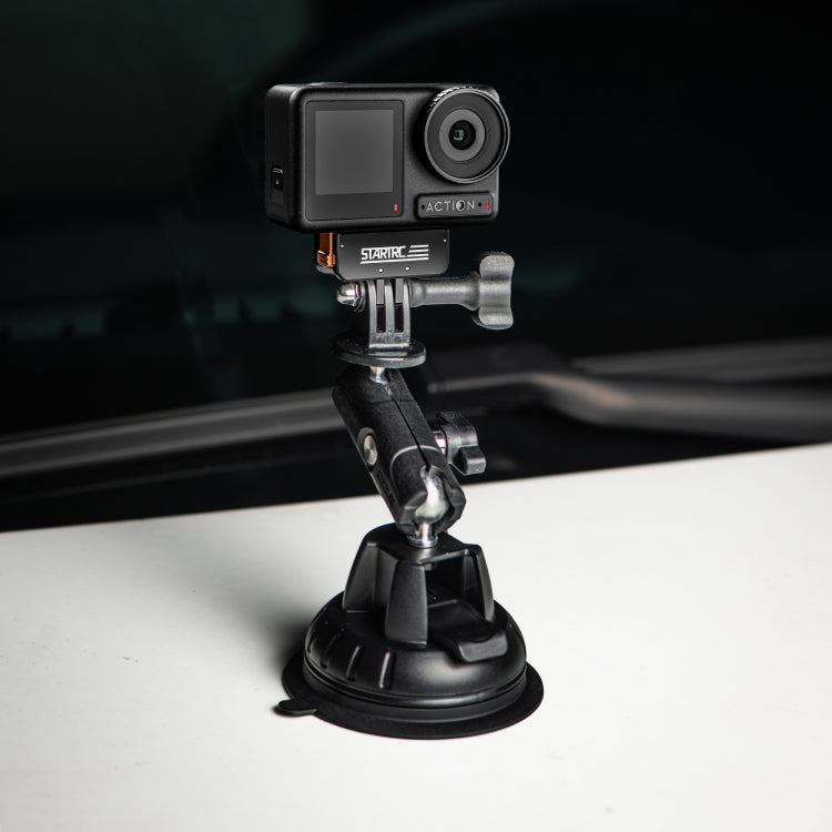 For DJI Osmo Action 5 Pro / 4 / 3 STARTRC Metal Quick Adapter Magnetic Foldable Extension Bracket (Black+Orange) - Mount & Holder by STARTRC | Online Shopping UK | buy2fix