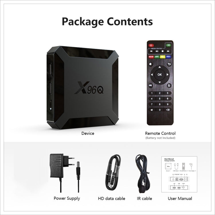 X96Q HD 4K Smart TV Box without Wall Mount, 4GB+64GB, Android 10.0, Allwinner H313 Quad Core ARM Cortex A53 , Support TF Card, HDMI, RJ45, AV, USB x 2 (UK Plug) - Allwinner H3 by buy2fix | Online Shopping UK | buy2fix