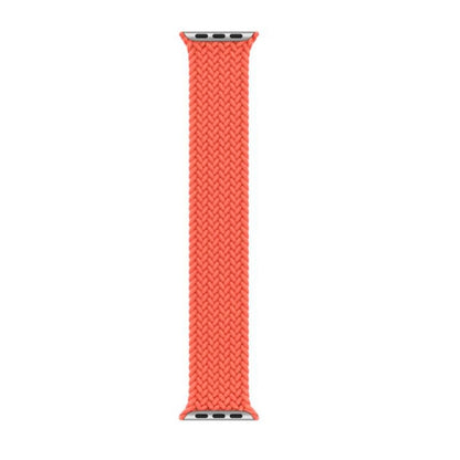 Nylon Single-turn Braided Watch Band For Apple Watch Ultra 49mm&Watch Ultra 2 49mm / Series 9&8&7 45mm / SE 3&SE 2&6&SE&5&4 44mm / 3&2&1 42mm, Length:S 138mm (Electric Orange) - Watch Bands by buy2fix | Online Shopping UK | buy2fix