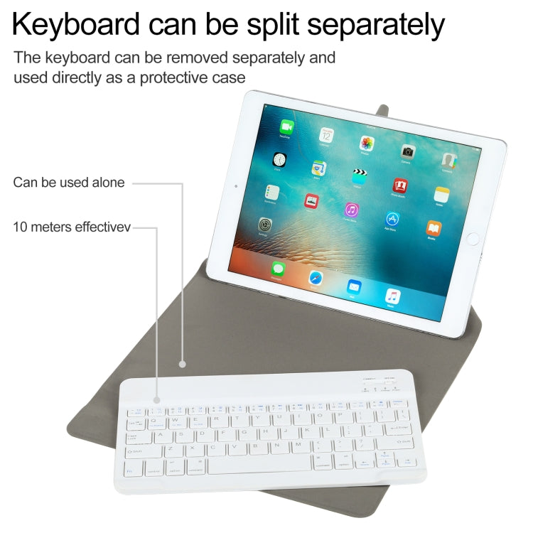 Universal Detachable Bluetooth Keyboard + Leather Tablet Case without Touchpad for iPad 9-10 inch, Specification:White Keyboard(Pink) - Universal by buy2fix | Online Shopping UK | buy2fix