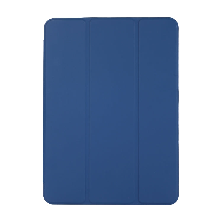 3-folding Skin Texture Horizontal Flip TPU + PU Leather Case with Holder For iPad Air 11 2024 / 2022 / 2020 10.9 (Navy Blue) - iPad Air (2022) / (2020) 10.9 Cases by buy2fix | Online Shopping UK | buy2fix