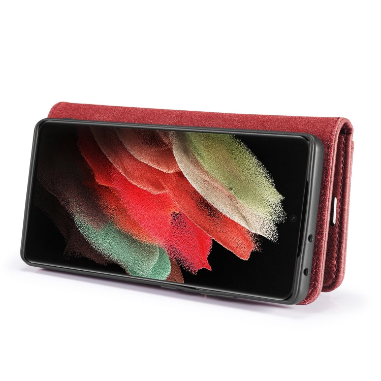 For Samsung Galaxy S21 Ultra 5G DG.MING Crazy Horse Texture Flip Detachable Magnetic Leather Case with Holder & Card Slots & Wallet(Red) - Galaxy S21 Ultra 5G Cases by DG.MING | Online Shopping UK | buy2fix