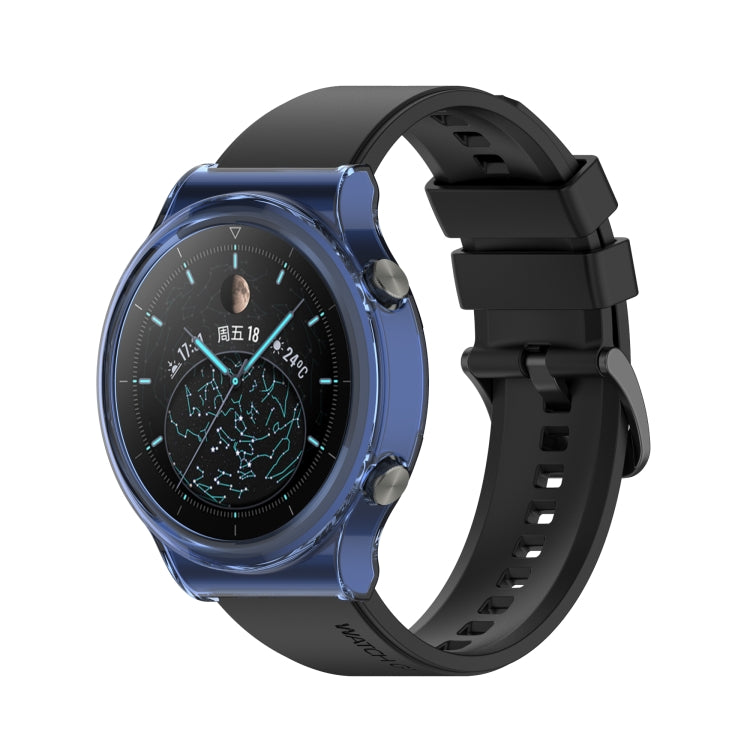 For Huawei Watch GT 2 Pro / GT 2 ECG Half Coverage Hollowed TPU Protective Case(Transparent Blue) - Watch Cases by buy2fix | Online Shopping UK | buy2fix