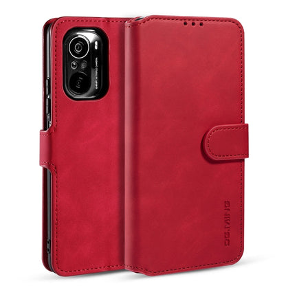 For Xiaomi Redmi K40 DG.MING Retro Oil Side Horizontal Flip Leather Case with Holder & Card Slots & Wallet(Red) - Xiaomi Cases by DG.MING | Online Shopping UK | buy2fix