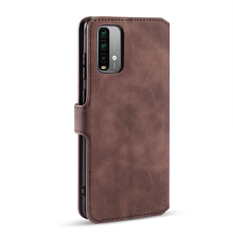 For Xiaomi Poco M3 DG.MING Retro Oil Side Horizontal Flip Leather Case with Holder & Card Slots & Wallet(Coffee) - Xiaomi Cases by DG.MING | Online Shopping UK | buy2fix