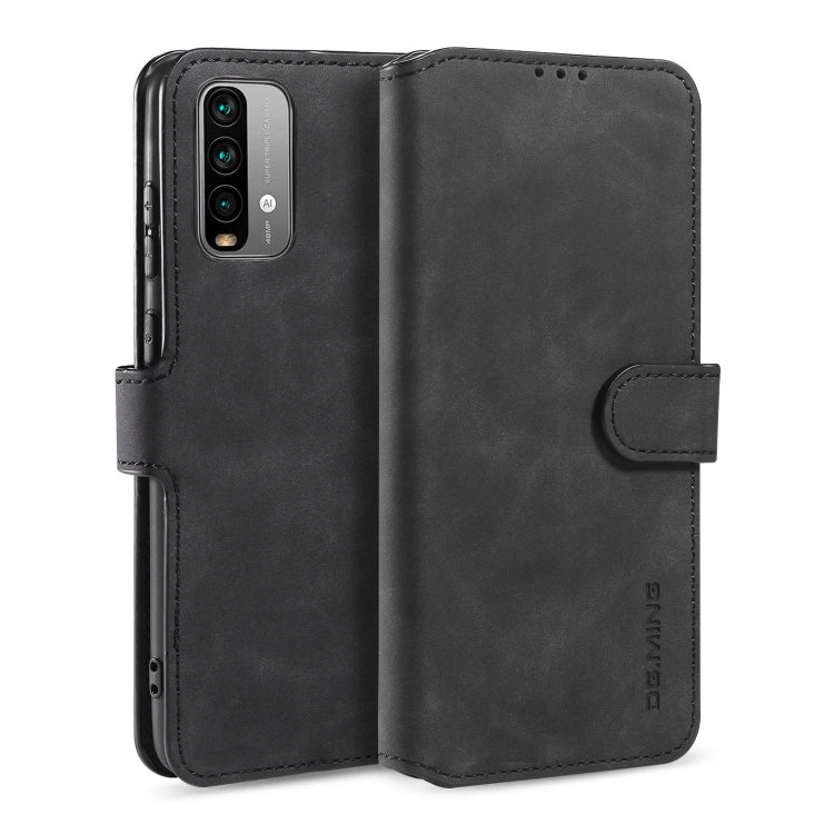 For Xiaomi Poco M3 DG.MING Retro Oil Side Horizontal Flip Leather Case with Holder & Card Slots & Wallet(Black) - Xiaomi Cases by DG.MING | Online Shopping UK | buy2fix