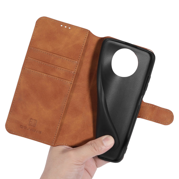 For Xiaomi Redmi Note 9 5G DG.MING Retro Oil Side Horizontal Flip Leather Case with Holder & Card Slots & Wallet(Brown) - Xiaomi Cases by DG.MING | Online Shopping UK | buy2fix