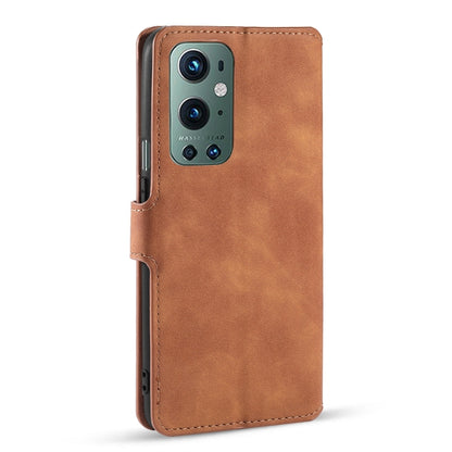 For OnePlus 9 Pro DG.MING Retro Oil Side Horizontal Flip Leather Case with Holder & Card Slots & Wallet(Brown) - OnePlus Cases by DG.MING | Online Shopping UK | buy2fix