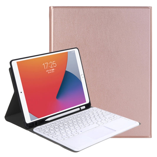 YA11B-A 2021 Detachable Lambskin Texture Round Keycap Bluetooth Keyboard Leather Tablet Case with Touch Control & Pen Slot & Stand For iPad Pro 11 (2021)(Rose Gold) - For iPad Pro by buy2fix | Online Shopping UK | buy2fix