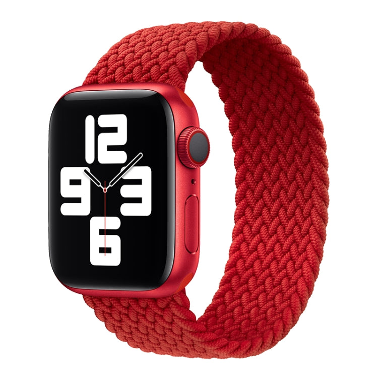 Metal Head Braided Nylon Solid Color Watch Band For Apple Watch Ultra 49mm&Watch Ultra 2 49mm / Series 9&8&7 45mm / SE 3&SE 2&6&SE&5&4 44mm / 3&2&1 42mm, Size:S 145mm(Red) - Watch Bands by buy2fix | Online Shopping UK | buy2fix