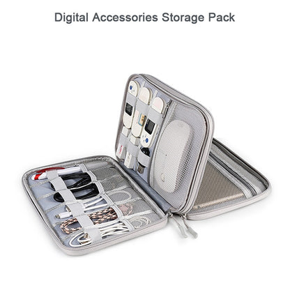 SM01S Double-layer Multifunctional Digital Accessory Storage Bag(Gray) - Digital Storage Bag by buy2fix | Online Shopping UK | buy2fix