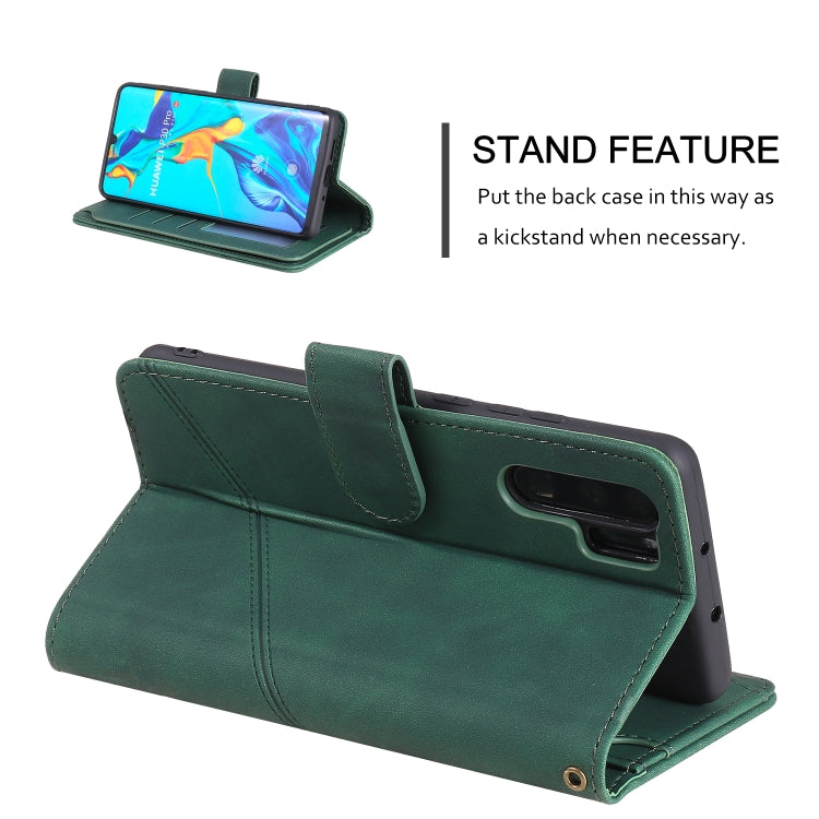 For Huawei P30 Pro Skin Feel Business Horizontal Flip PU Leather Case with Holder & Multi-Card Slots & Wallet & Lanyard & Photo Frame(Green) - Huawei Cases by buy2fix | Online Shopping UK | buy2fix