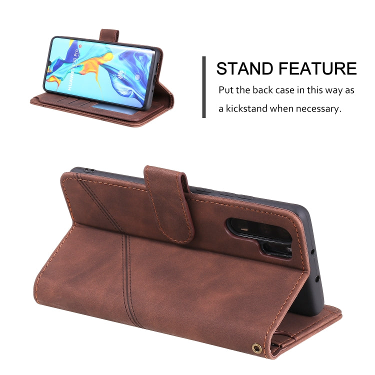 For Huawei P30 Pro Skin Feel Business Horizontal Flip PU Leather Case with Holder & Multi-Card Slots & Wallet & Lanyard & Photo Frame(Brown) - Huawei Cases by buy2fix | Online Shopping UK | buy2fix