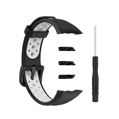 For Huawei Band 6 / Honor Band 6 Universal Two-color Breathable Silicone Watch Band(Black White) - Watch Bands by buy2fix | Online Shopping UK | buy2fix