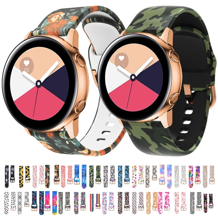 For Samsung Galaxy Watch 46mm Silicone Printing Watch Band(Bird Flower) - Watch Bands by buy2fix | Online Shopping UK | buy2fix