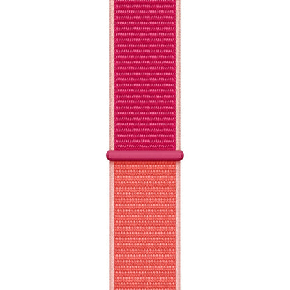 For Apple Watch Series 7 41mm / 6 & SE & 5 & 4 40mm / 3 & 2 & 1 38mm Color Matching Nylon Watch Band(Orange + Rose Red) - Watch Bands by buy2fix | Online Shopping UK | buy2fix