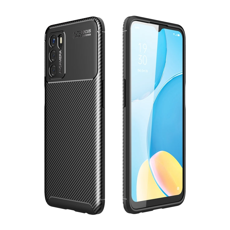 For OPPO A16 Carbon Fiber Texture Shockproof TPU Case(Black) - OPPO Cases by buy2fix | Online Shopping UK | buy2fix