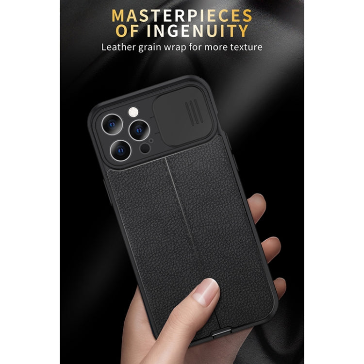 For iPhone 11 Pro Max Litchi Texture Sliding Camshield TPU Protective Case (Black) - iPhone 11 Pro Max Cases by buy2fix | Online Shopping UK | buy2fix