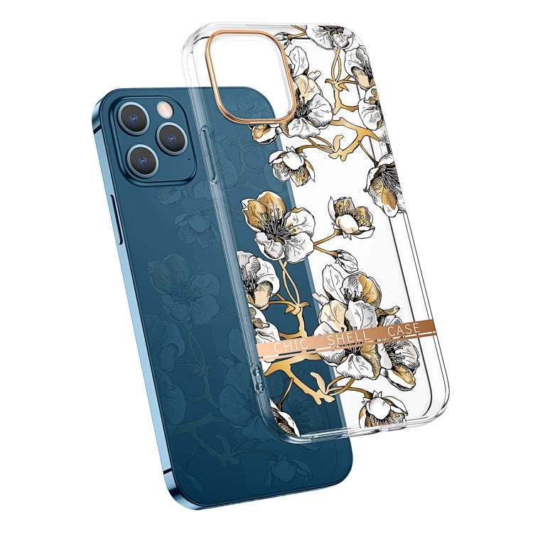 For iPhone 12 Pro Max High Translucent Electroplating Flower Pattern TPU + PC Shockproof Case(Ewha) - iPhone 12 Pro Max Cases by buy2fix | Online Shopping UK | buy2fix