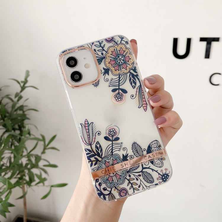 For iPhone 11 High Translucent Electroplating Flower Pattern TPU + PC Shockproof Case (Po-phase Flowers) - iPhone 11 Cases by buy2fix | Online Shopping UK | buy2fix