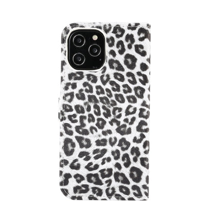 For iPhone 13 Pro Max Leopard Pattern Horizontal Flip PC + PU Leather Case with Holder & Card Slots & Wallet (White) - iPhone 13 Pro Max Cases by buy2fix | Online Shopping UK | buy2fix