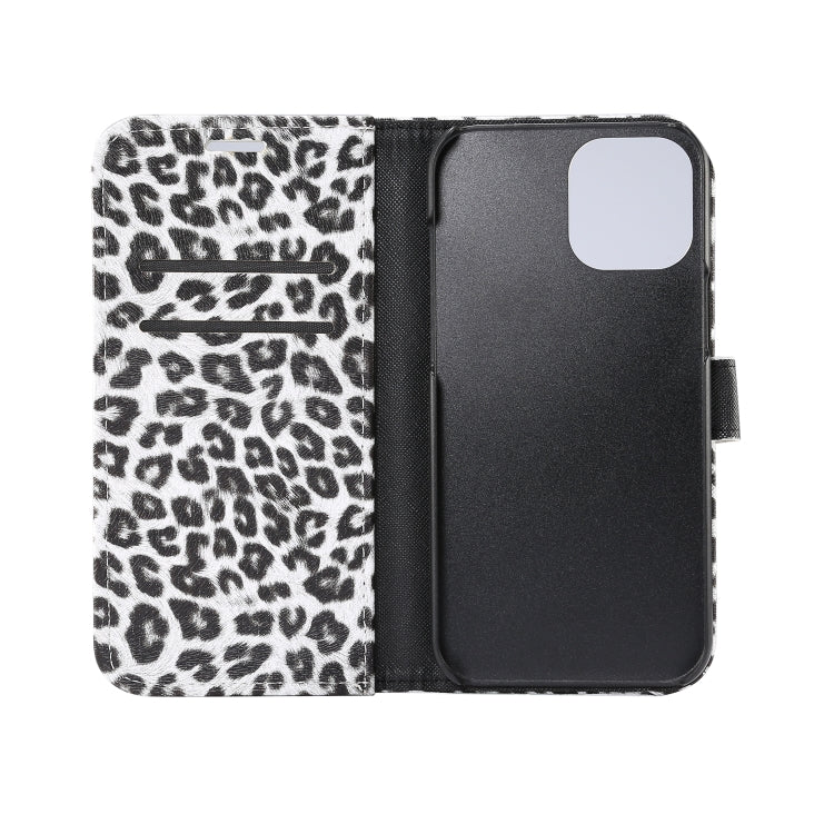 For iPhone 13 Pro Max Leopard Pattern Horizontal Flip PC + PU Leather Case with Holder & Card Slots & Wallet (White) - iPhone 13 Pro Max Cases by buy2fix | Online Shopping UK | buy2fix