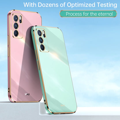 For OPPO Reno6 Pro 5G XINLI Straight Edge 6D Electroplate TPU Phone Case(Mint Green) - OPPO Cases by XINLI | Online Shopping UK | buy2fix