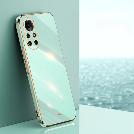 For Huawei nova 8 Pro 5G XINLI Straight Edge 6D Electroplate TPU Phone Case(Mint Green) - Huawei Cases by XINLI | Online Shopping UK | buy2fix