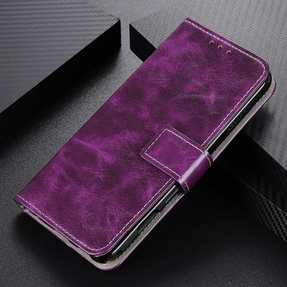 For OPPO A16 Retro Crazy Horse Texture Horizontal Flip Leather Case with Holder & Card Slots & Photo Frame & Wallet(Purple) - OPPO Cases by buy2fix | Online Shopping UK | buy2fix