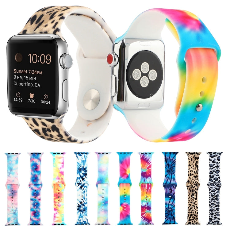 Silicone Painted Pattern Watch Band For Apple Watch Ultra 49mm&Watch Ultra 2 49mm / Series 9&8&7 45mm / SE 3&SE 2&6&SE&5&4 44mm / 3&2&1 42mm(F) - Watch Bands by buy2fix | Online Shopping UK | buy2fix