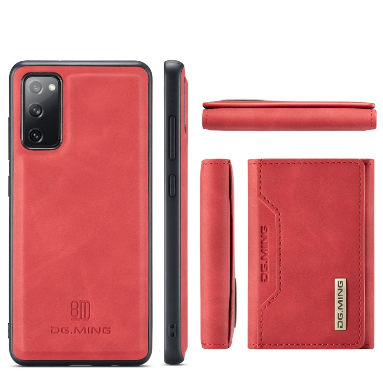 For Samsung Galaxy S20 FE DG.MING M2 Series 3-Fold Multi Card Bag Back Cover Shockproof Case with Wallet & Holder Function(Red) - Galaxy S20 FE Cases by DG.MING | Online Shopping UK | buy2fix