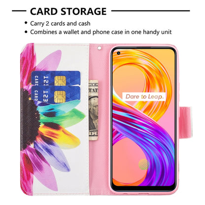 For OPPO Realme 8 / Realme 8 Pro Colored Drawing Pattern Horizontal Flip Leather Case with Holder & Card Slots & Wallet(Sun Flower) - Realme Cases by buy2fix | Online Shopping UK | buy2fix