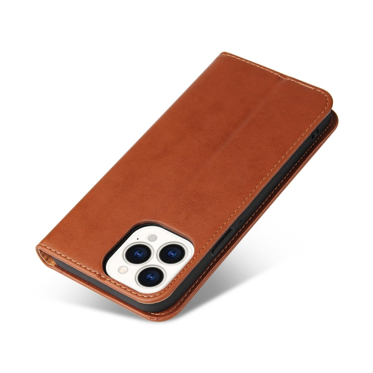 For iPhone 13 Pro Fierre Shann PU Leather Texture Horizontal Flip Leather Case with Holder & Card Slots & Wallet (Brown) - iPhone 13 Pro Cases by FIERRE SHANN | Online Shopping UK | buy2fix