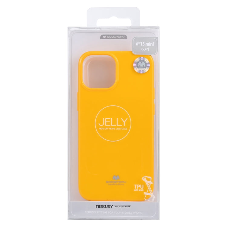 For iPhone 13 mini GOOSPERY JELLY Full Coverage Soft Case (Yellow) - iPhone 13 mini Cases by GOOSPERY | Online Shopping UK | buy2fix