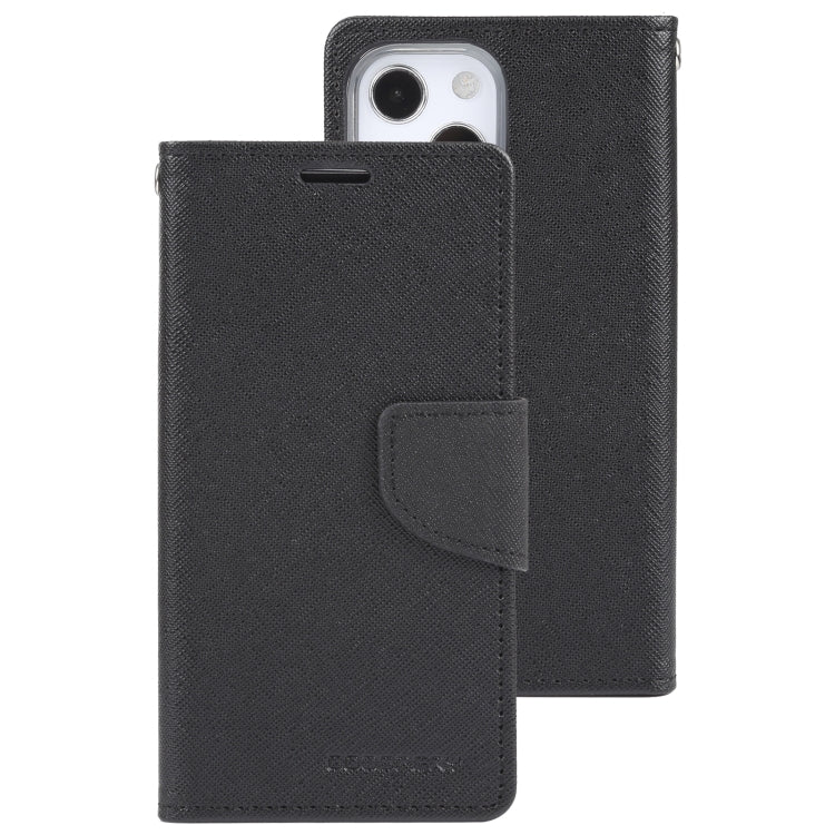 For iPhone 13 GOOSPERY FANCY DIARY Cross Pattern Horizontal Flip Leather Case with Holder & Card Slots & Wallet(Black) - iPhone 13 Cases by GOOSPERY | Online Shopping UK | buy2fix