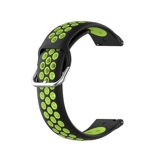 For Samsung Galaxy Watch4 Classic 46mm Two-color Silicone Watch Band(Black Lime Green) - Watch Bands by buy2fix | Online Shopping UK | buy2fix