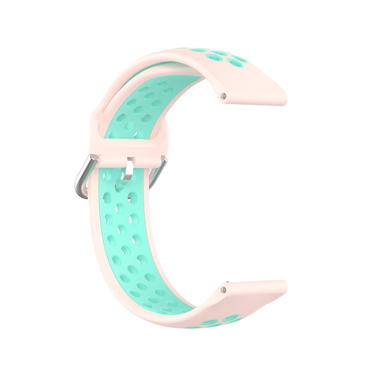 For Samsung Galaxy Watch4 Classic 46mm Two-color Silicone Watch Band(Light Pink Mint Green) - Watch Bands by buy2fix | Online Shopping UK | buy2fix