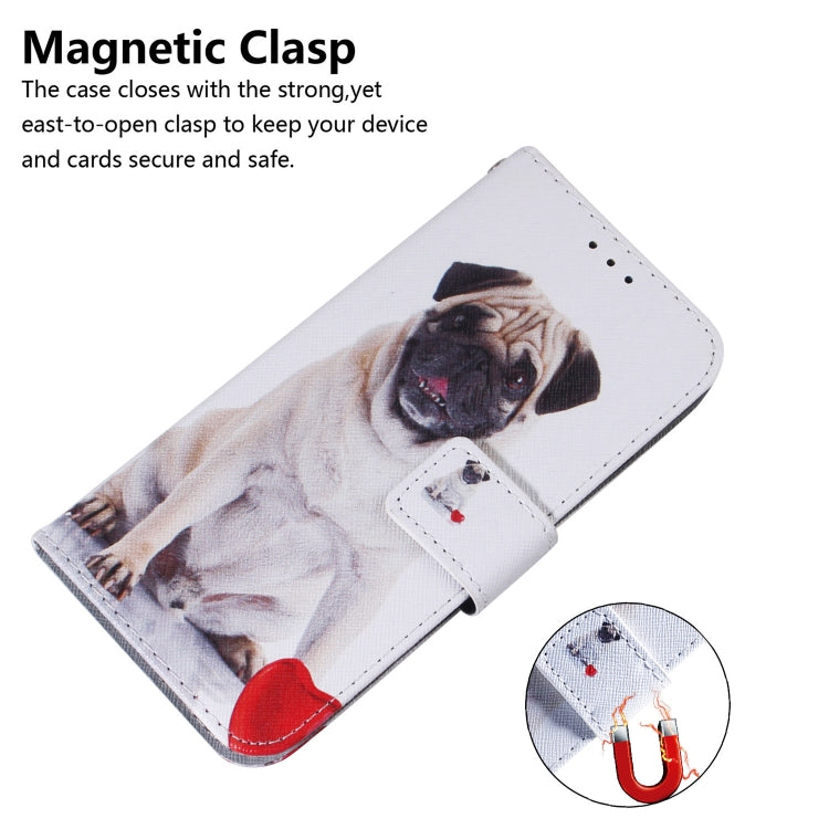 For Sony Xperia 5 Coloured Drawing Pattern Horizontal Flip PU Leather Case with Holder & Card Slots & Wallet(Pug) - Sony Cases by buy2fix | Online Shopping UK | buy2fix