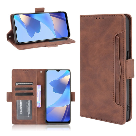 For OPPO A16 Skin Feel Calf Pattern Horizontal Flip Leather Case with Holder & Card Slots & Photo Frame(Brown) - OPPO Cases by buy2fix | Online Shopping UK | buy2fix