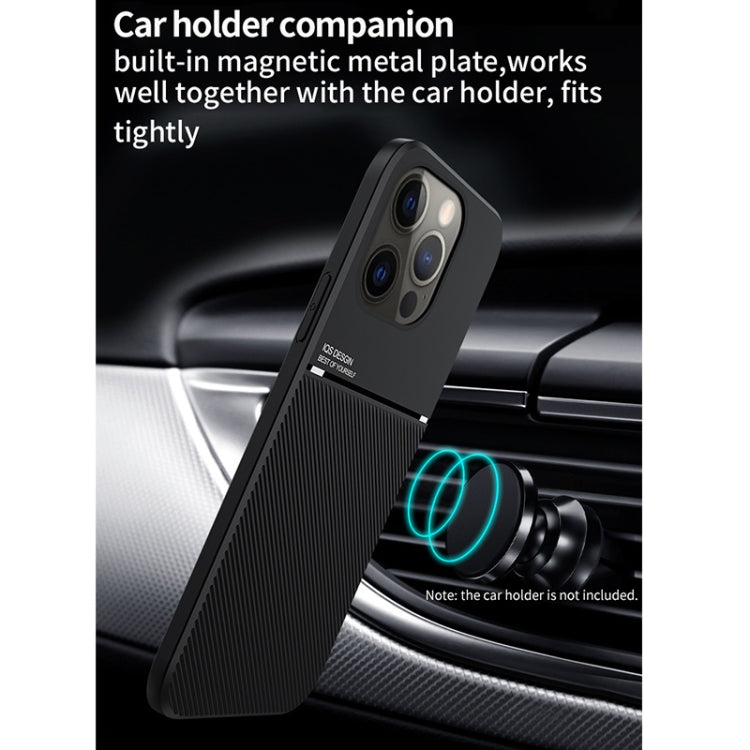 For iPhone 13 Pro Max Classic Tilt Strip Grain Magnetic Shockproof PC + TPU Case (Black) - iPhone 13 Pro Max Cases by buy2fix | Online Shopping UK | buy2fix