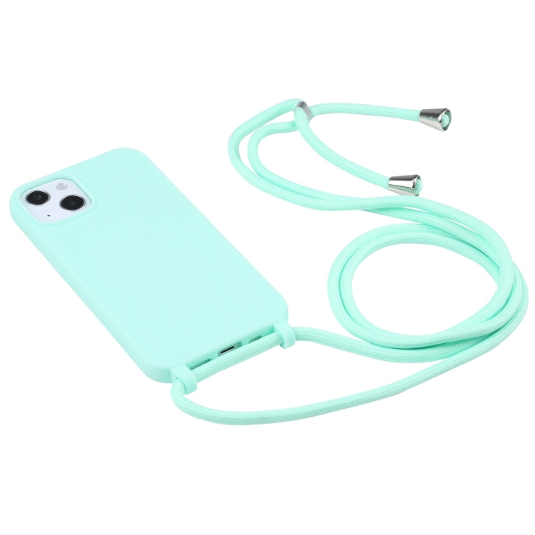 For iPhone 13 mini Candy Colors TPU Protective Case with Lanyard (Mint Green) - iPhone 13 mini Cases by buy2fix | Online Shopping UK | buy2fix