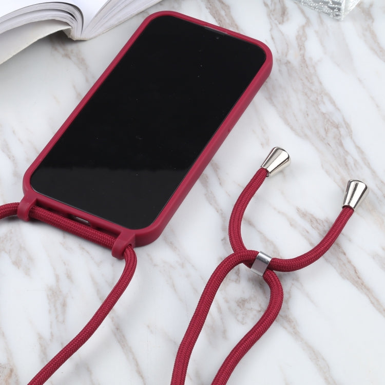 For iPhone 13 Candy Colors TPU Protective Case with Lanyard(Red) - iPhone 13 Cases by buy2fix | Online Shopping UK | buy2fix