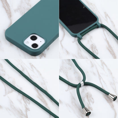 For iPhone 13 Pro Candy Colors TPU Protective Case with Lanyard (Dark Green) - iPhone 13 Pro Cases by buy2fix | Online Shopping UK | buy2fix