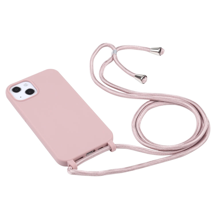 For iPhone 13 Pro Max Candy Colors TPU Protective Case with Lanyard (Rose Gold) - iPhone 13 Pro Max Cases by buy2fix | Online Shopping UK | buy2fix