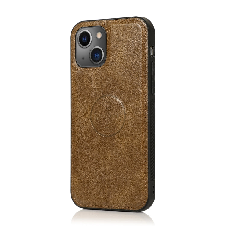 For iPhone 13 mini Strong Magnetic Detachable Horizontal Flip Leather Case with Card Slots & Wallet For  iPhone 13 Mini(Brown) - iPhone 13 mini Cases by buy2fix | Online Shopping UK | buy2fix